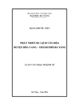 Luận văn thạc sĩ phát triển du lịch văn hóa huyện hòa vang