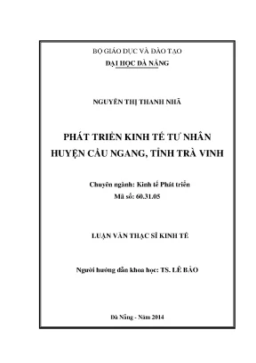 Luận văn thạc sĩ phát triển kinh tế tư nhân huyện cầu ngang tỉnh trà vinh