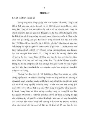 Luận văn thạc sĩ phát triển nguồn nhân lực tại trường cao đẳng kinh tế kỹ thuật quảng nam đến năm 2015 tầm nhìn đến năm 2020
