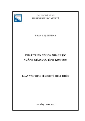 Luận văn thạc sĩ phát triển nguồn nhân lực ngành giáo dục tỉnh kon tum