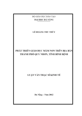 Luận văn thạc sĩ phát triển giáo dục mầm non trên địa bàn thành phố quy nhơn tỉnh bình định