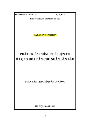 Luận văn thạc sĩ phát triển chính phủ điện tử ở chdcnd lào