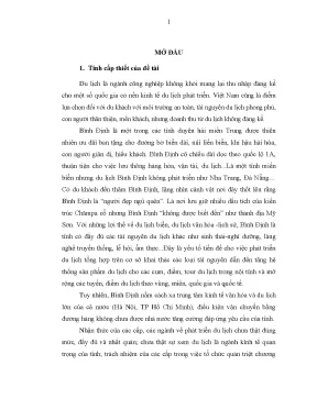 Luận văn thạc sĩ phát triển du lịch tỉnh bình định theo hướng bền vững h