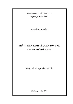 Luận văn thạc sĩ phát triển kinh tế quận sơn trà thành phố đà nẵng