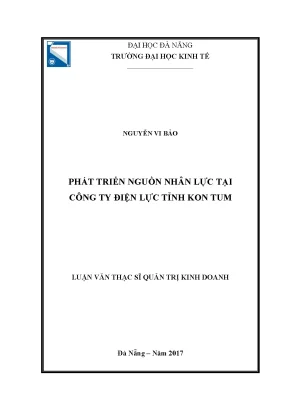 Luận văn thạc sĩ phát triển nguồn nhân lực tại công ty điện lực kon tum