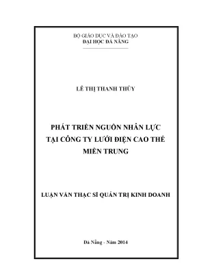 Luận văn thạc sĩ phát triển nguồn nhân lực tại công ty lưới điện cao thế miền trung
