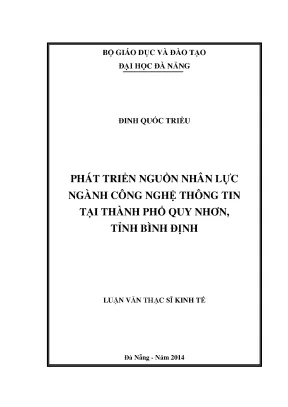 Luận văn thạc sĩ phát triển nguồn nhân lực ngành công nghiệp thông tin tại thành phố quy nhơn tỉnh bình định