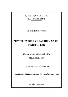 Luận văn thạc sĩ phát triển dịch vụ bảo hiểm xã hội tỉnh đắk lắk