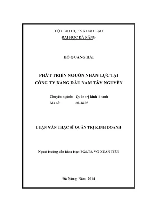 Luận văn thạc sĩ phát triển nguồn nhân lực tại công ty xăng dầu nam tây nguyên