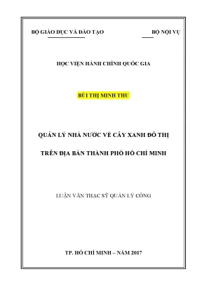 Luận văn thạc sĩ quản lý nhà nước về cây xanh đô thị trên địa bàn tp hcm