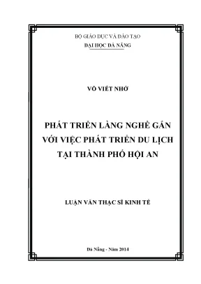 Luận văn thạc sĩ phát triển làng nghề gắn với việc phát triển du lịch tại thành phố hội an