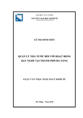 Luận văn thạc sĩ quản lý nhà nước đối với hoạt động dạy nghề tại thành phố đà nẵng