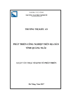 Luận văn thạc sĩ phát triển công nghiệp trên địa bàn tỉnh quảng ngãi