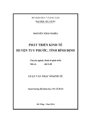 Luận văn thạc sĩ phát triển kinh tế huyện tuy phước tỉnh bình định