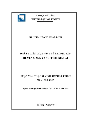 Luận văn thạc sĩ phát triển dịch vụ y tế tại địa bàn huyện mang yang tỉnh gia lai