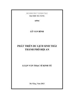 Luận văn thạc sĩ phát triển du lịch sinh thái thành phố hội an