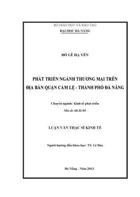 Luận văn thạc sĩ phát triển ngành thương mại trên địa bàn quận cẩm lệ thành phố đà nẵng