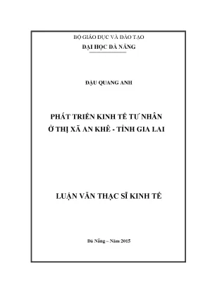 Luận văn thạc sĩ phát triển kinh tế tư nhân ở thị xã an khê tỉnh gia lai