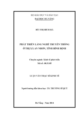 Luận văn thạc sĩ phát triển làng nghề truyền thống ở thị xã an nhơn tỉnh bình định