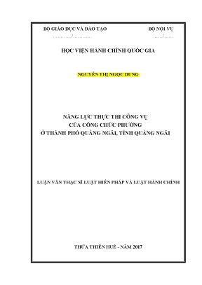 Luận văn thạc sĩ năng lực thực thi công vụ của công chức phường ở thành phố quảng ngãi tỉnh quảng ngãi