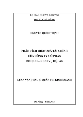 Luận văn thạc sĩ phân tích hiệu quả tài chính của công ty cổ phần du lịch dịch vụ hội an