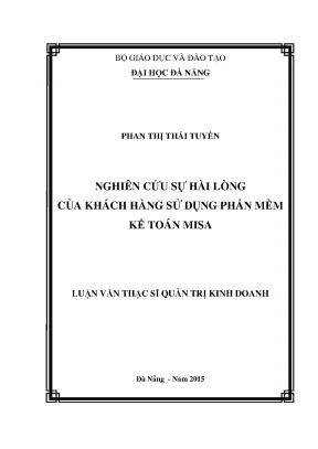 Luận văn thạc sĩ nghiên cứu sự hài lòng của khách hàng sử dụng phần nềm kế toán misa