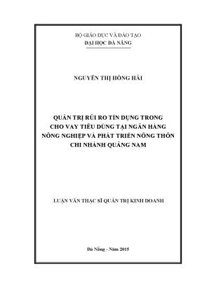 Luận văn thạc sĩ ngân hàng nông nghiệp và phát triển nông thôn chi nhánh đà nẵng
