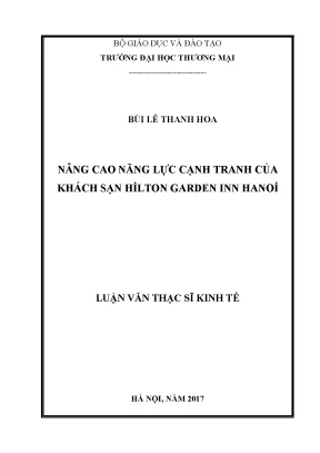 Luận văn thạc sĩ nâng cao năng lực cạnh tranh của khách sạn hilton garden inn hanoi