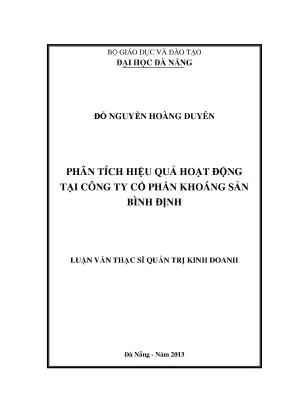Luận văn thạc sĩ phân tích hiệu quả hoạt động tại công ty cổ phần khoáng sản bình định