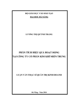 Luận văn thạc sĩ phân tích hiệu quả hoạt động tại công ty cổ phần kim khí miền trung