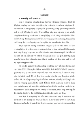 Luận văn thạc sĩ kiểm soát thu chi ngân sách tại trung tâm chăm sóc sức khoẻ sinh sản thành phố đà nẵng