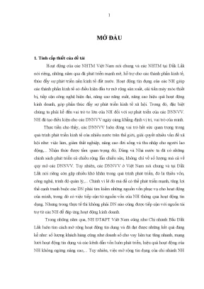Luận văn thạc sĩ mở rộng tín dụng đối với doanh nghiệp nhỏ và vừa tại chi nhánh ngân hàng đầu tư và phát triển bắc đăk lăk