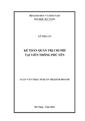 Luận văn thạc sĩ kế toán quản trị chi phí tại viễn thông phú yên