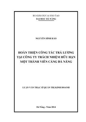 Luận văn thạc sĩ hoàn thiện công tác trả lương tại công ty tnhh mtv cảng đà nẵng