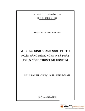 Luận văn thạc sĩ mở rộng kinh doanh ngoại tệ tại ngân hàng nnptnt tỉnh kontum