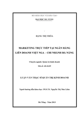 Luận văn thạc sĩ marketing trực tiếp tại ngân hàng liên doanh việt nga chi nhánh đà nẵng