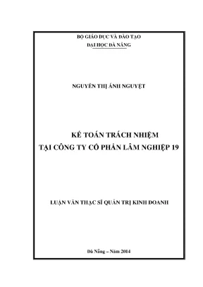 Luận văn thạc sĩ kế toán trách nhiệm tại công ty cổ phần lâm nghiệp 19