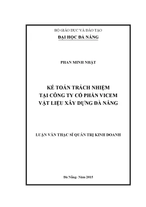 Luận văn thạc sĩ kế toán trách nhiệm tại công ty cổ phần vicem vật liệu xây dựng đà nẵng