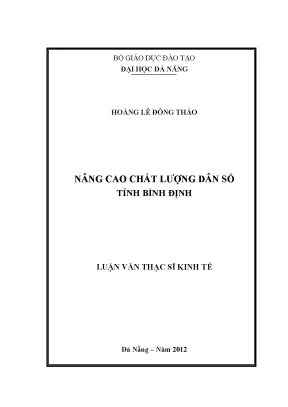 Luận văn thạc sĩ nâng cao chất lượng dân số tỉnh bình định