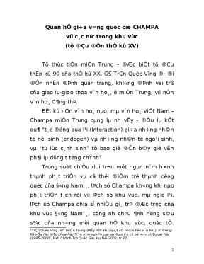 Quan hệ giữa vương quốc cổ champa từ đầu đến thế kỷ xv