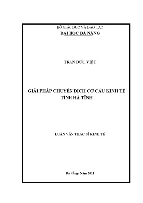 Luận văn thạc sĩ giải pháp chuyển dịch cơ cấu kinh tế tỉnh hà tĩnh