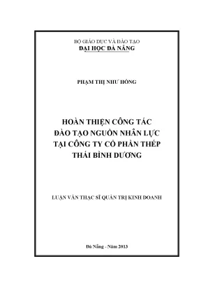 Luận văn thạc sĩ hoàn thiện công tác đào tạo nguồn nhân lực tại công ty cổ phần thép thái bình dương