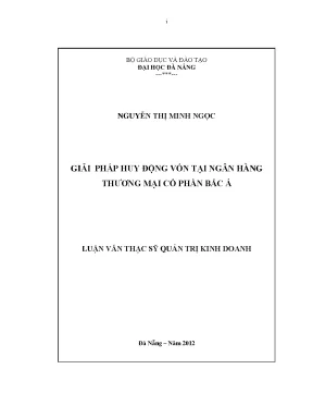 Luận văn thạc sĩ giải pháp huy động vốn tại ngân hàng thương mại cổ phần bắc á
