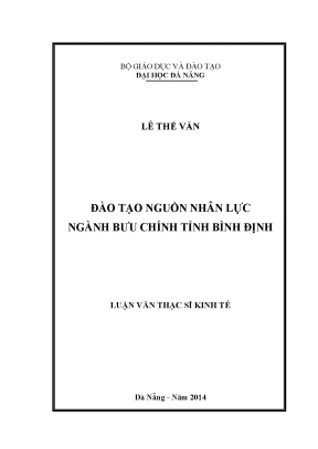 Luận văn thạc sĩ đào tạo nguồn nhân lực ngành bưu chính tỉnh bình định