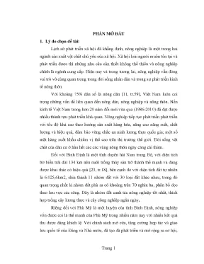 Luận văn thạc sĩ giải pháp phát triển nông nghiệp trên địa bàn huyện phù mỹ tỉnh bình định