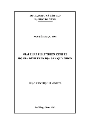 Luận văn thạc sĩ giải pháp phát triển kinh tế hộ gia đình trên địa bàn quy nhơn