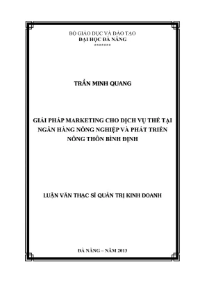 Luận văn thạc sĩ giải pháp marketing cho dịch vụ thẻ tại ngân hàng nnptnt bình định