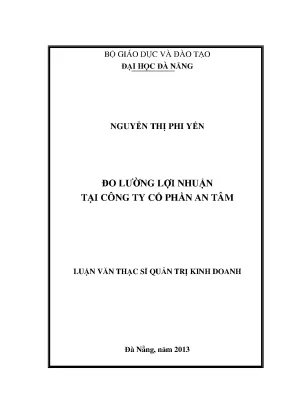 Luận văn thạc sĩ đo lường lợi nhuận tại công ty cổ phần an tâm