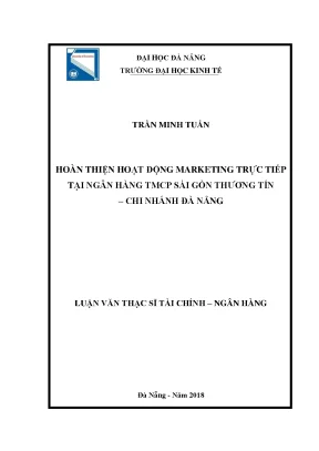 Luận văn thạc sĩ hoàn thiện hoạt động marketing trực tiếp tại ngân hàng tmcp sài gòn thương tín chi nhánh đà nẵng
