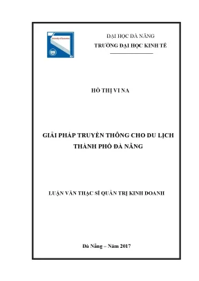 Luận văn thạc sĩ giải pháp truyền thông cho du lịch thành phố đà nẵng 1